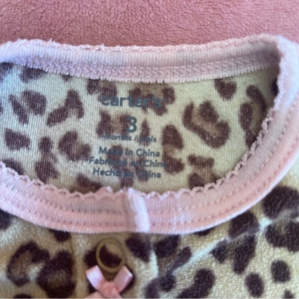 Carters Leopard Print Baby Footie Pajamas - Size 0-3M